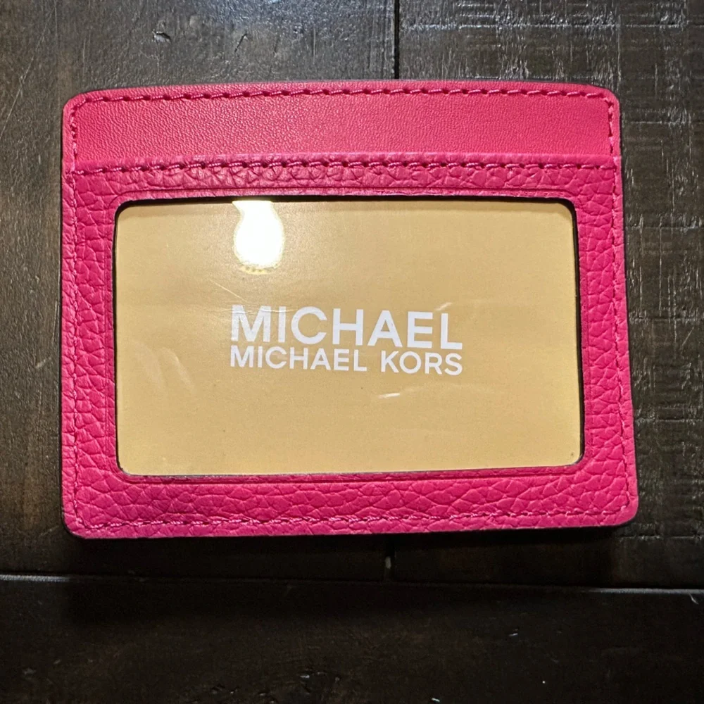 Michael Kors electric pink jet set travel wallet with ID slot. New with tags.